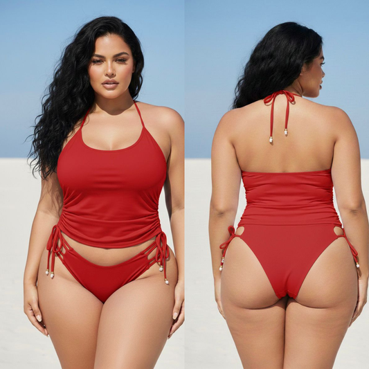TANKINI BLUSA HAWAI Premium Moldeador para Mujer | Traje de Baño 2 Piezas con Soporte y Pago Contra Entrega Colombia